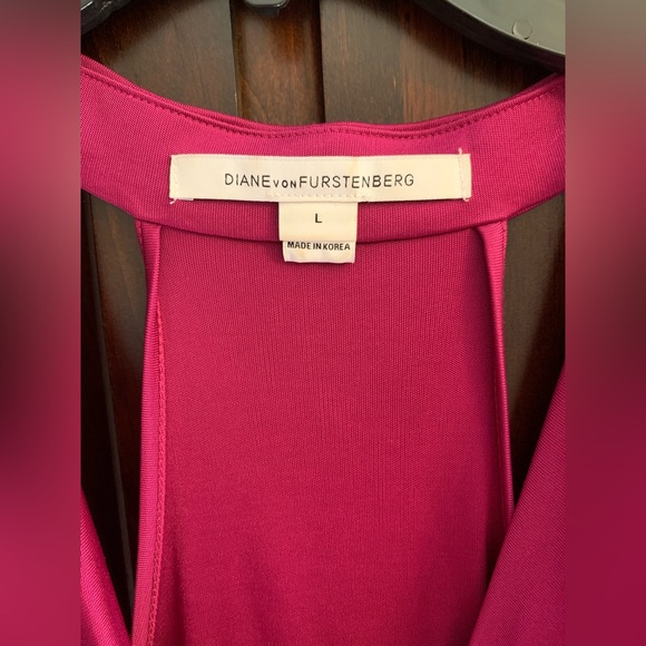 Diane Von Furstenberg Large Tank Top Sleeveless Pink pony Club Sexy Fuchsia XL - Picture 3 of 12